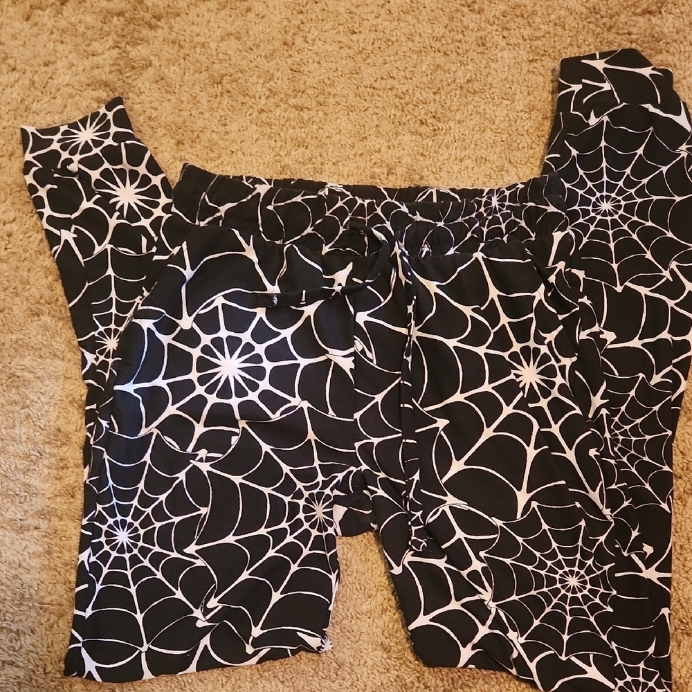 Black and White Spider Web Women's Pants